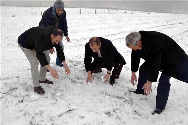 Kar çiftçilerin yüzünü güldürdü