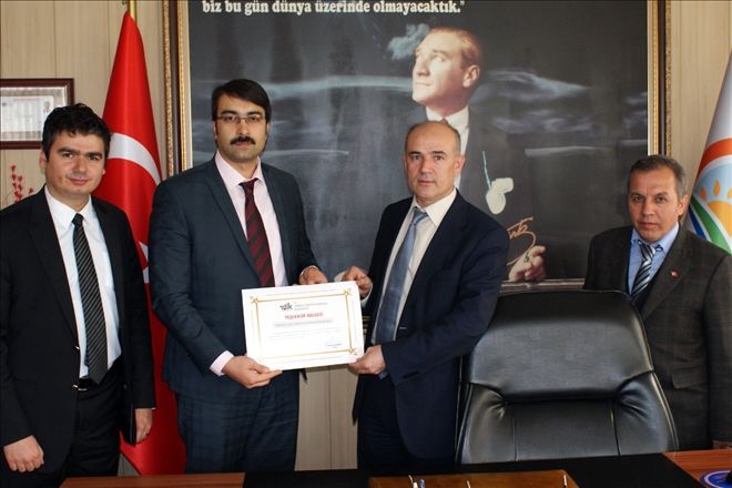Tarım İl Müdürlüğüne TÜİK´ten Teşekkür Belgesi
