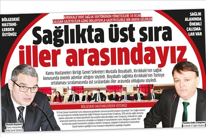 Sağlıkta üst sıra iller arasındayız