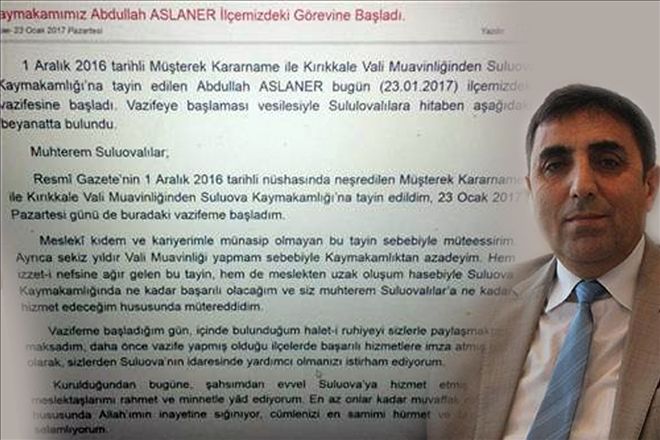 O kaymakam açığa alındı