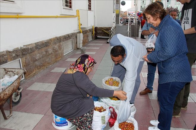 Yabani meyve satarak evine ekmek kazandırıyor
