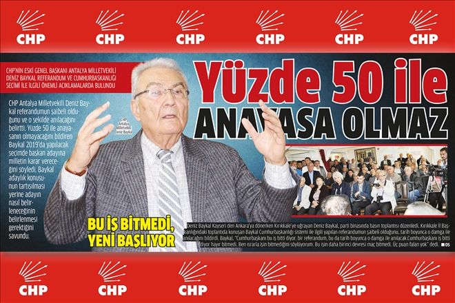 Yüzde 50 ile Anayasa olmaz