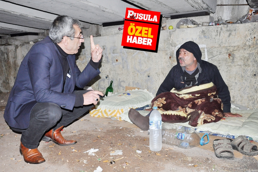 Kimsesiz, evsiz vatandaş geceyi sokakta geçiriyor