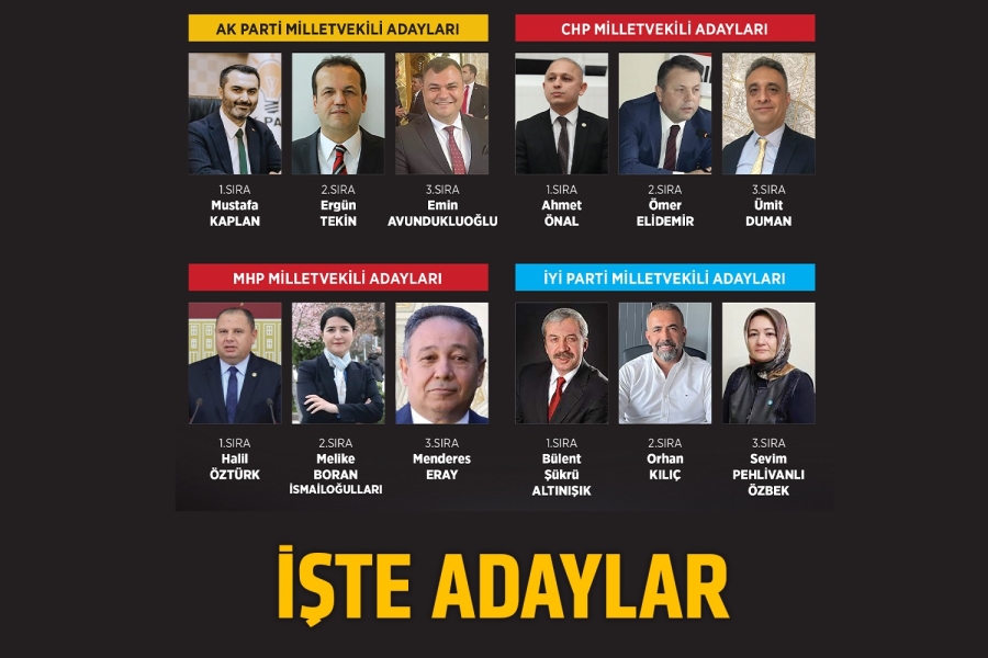 İŞTE ADAYLAR