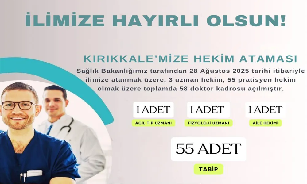 Kırıkkale’ye 58 Yeni Doktor Kadrosu Açıldı
