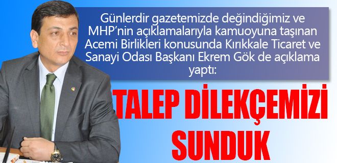 Talep yazısı yazdık
