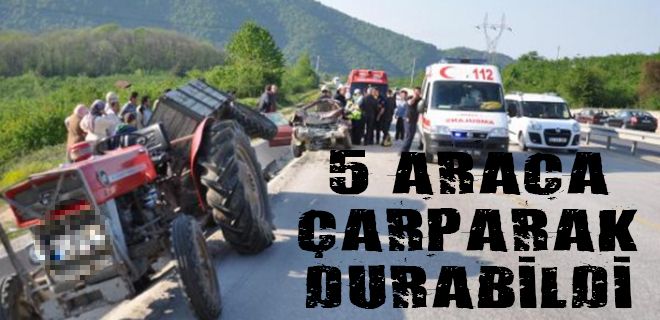 5 araca çarparak durdu