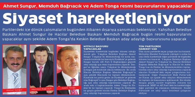 Siyaset hareketleniyor