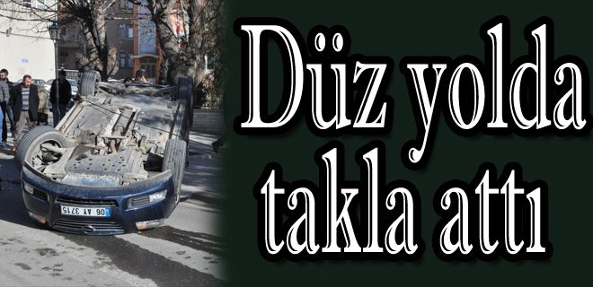 Araç takla attı 