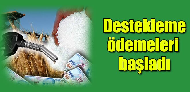 Destekleme ödemeleri başladı
