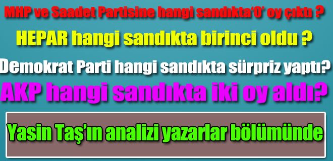 Sandıklardan ilginç rakamlar çıktı