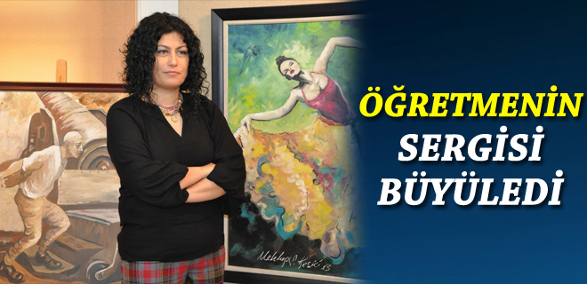 Öğretmenin sergisi ilgi odağı oldu