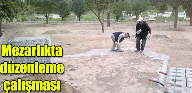 Mezarlıkta düzenleme çalışması 