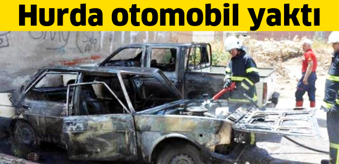 Hurda otomobil yaktı