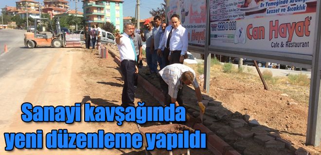 Sanayi kavşağında yeni düzenleme yapıldı