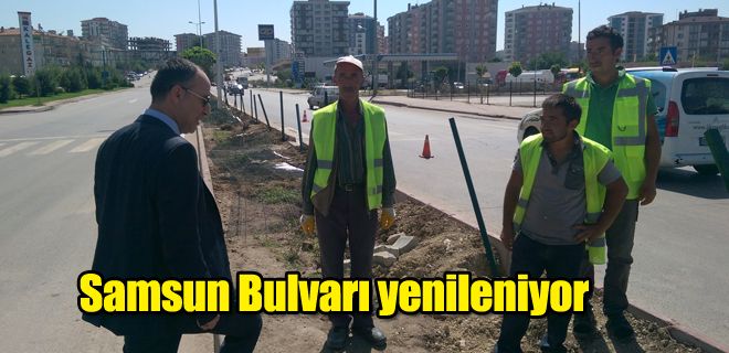 Samsun Bulvarı üzerinde çalışmalar devam ediyor