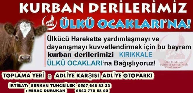 Kurban derileri Ülkü Ocaklarına