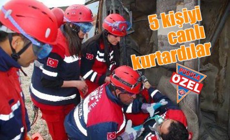 5 kişiyi canlı kurtardılar