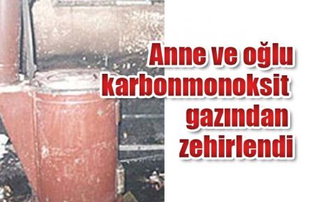 Anne ve oğlu karbonmonoksit gazından zehirlendi