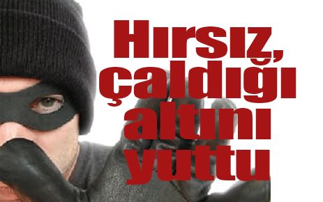 Çaldığı altını yuttu
