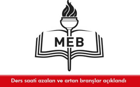 Ders saati azalan ve artan branşlar açıklandı