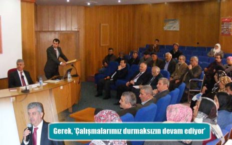 Gerek, ?Çalışmalarımız durmaksızın devam ediyor?