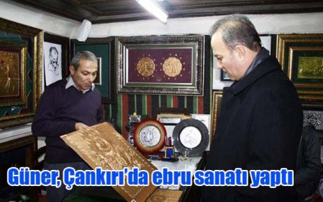 Güner, Çankırı?da ebru sanatı yaptı