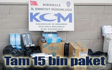 Kırıkkale`de 15 bin paket sigara ele geçirildi