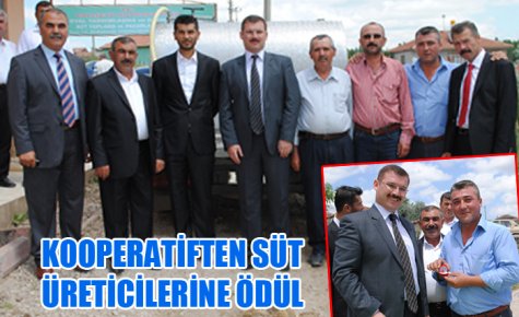KOOPERATİFTEN SÜT ÜRETİCİLERİNE ÖDÜL