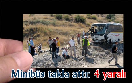 Minibüs takla attı: 4 yaralı