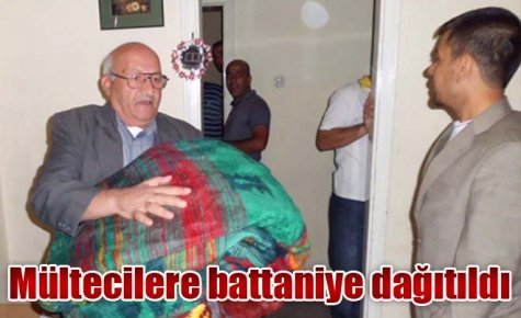 Mültecilere battaniye dağıtıldı