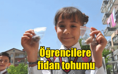 Öğrencilere fidan tohumu