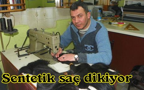 Sentetik saç dikiyor
