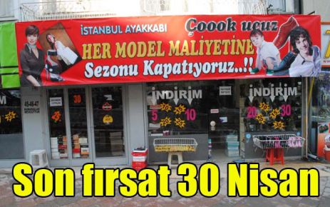 Son fırsat: 30 Nisan