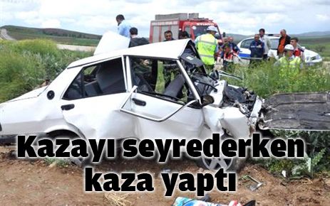 Takla atan otomobilde karı koca can verdi