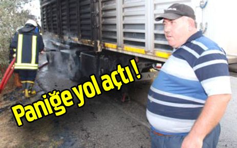 Tır yangını paniğe yol açtı